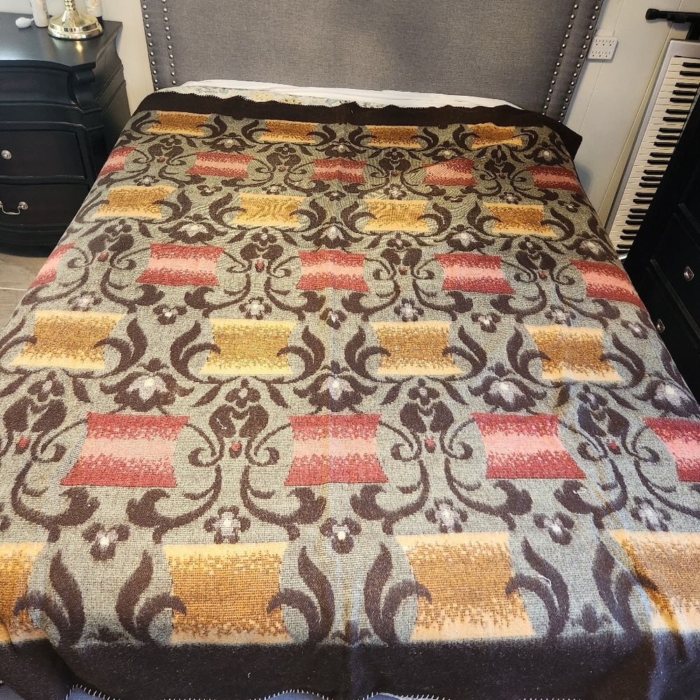 Dormibella Fibrenka Vintage Full Double Size Blanket Holland Wool ? Boho Decor - Picture 5 of 6